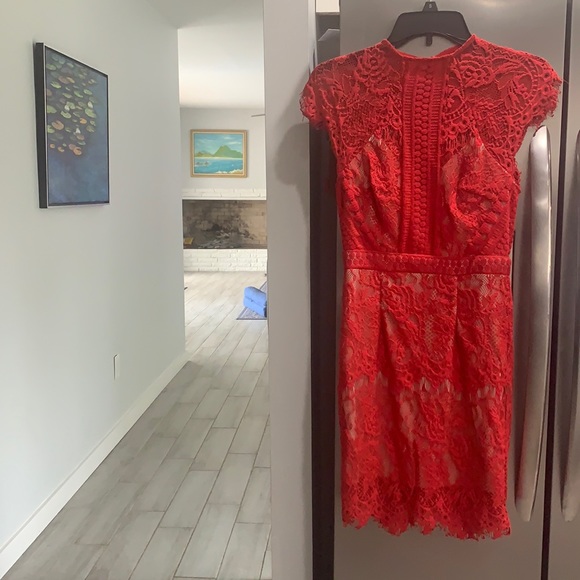 Small red lace bodycon dress. NWT. New with tags. - Picture 2 of 4